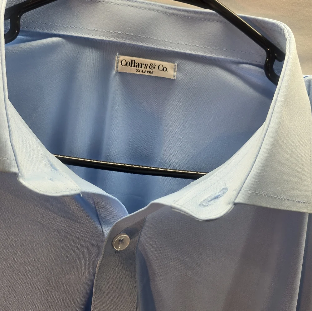 Collars & Co Men's 2XL Quattro Flex Dress Shirt Semi-Spread Collar New